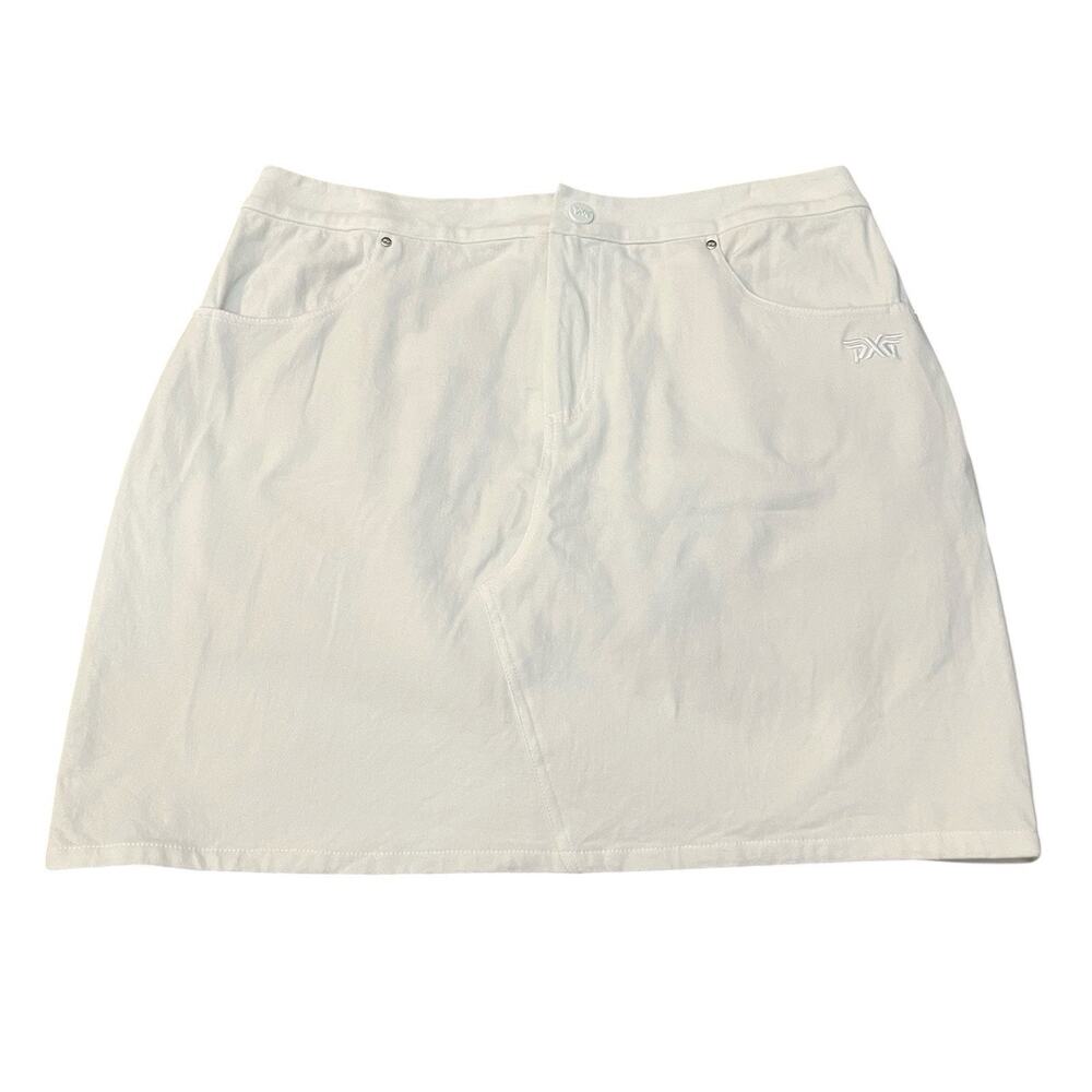 PXG White Golf Skirt Skort Large Straight Fit Mini Sporty Athleisure Stretchy